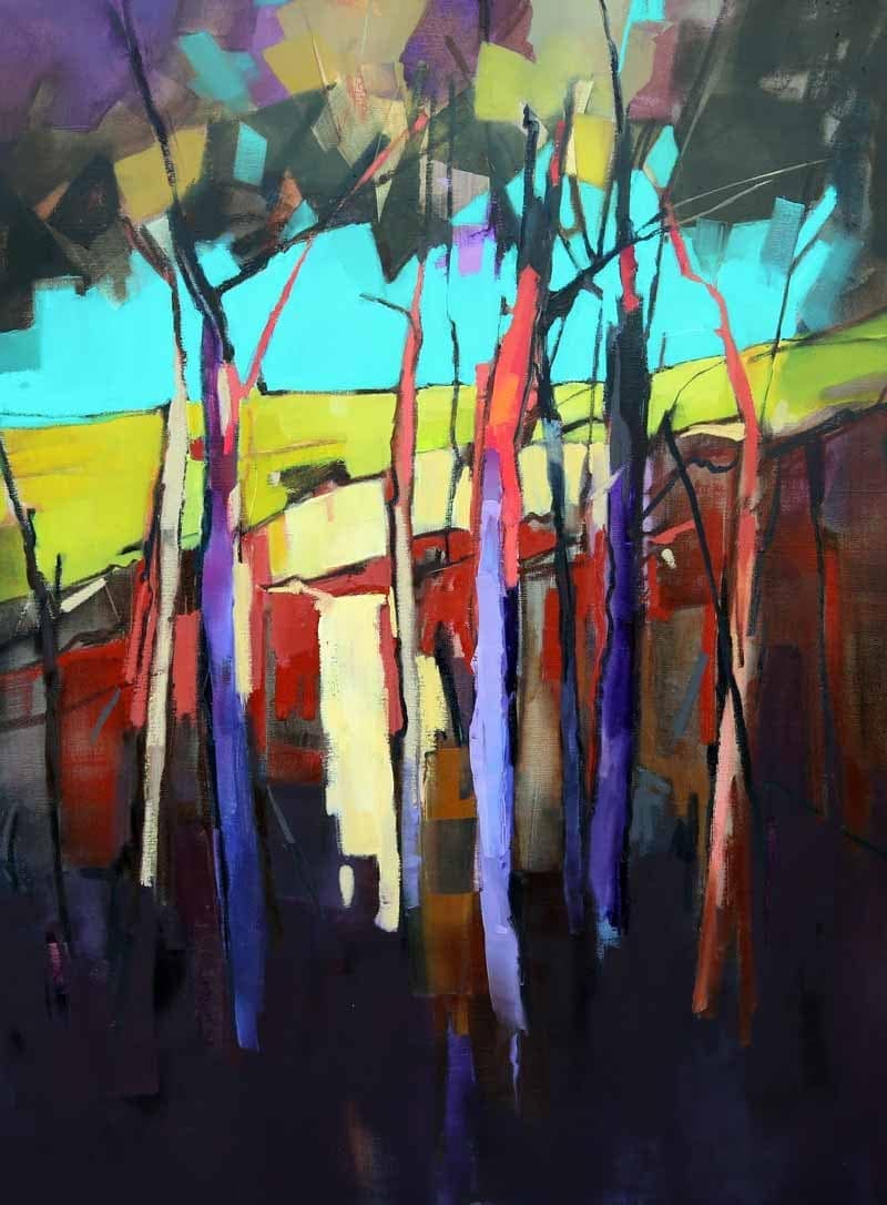 Tree Trunks in Colour-90x120cm
