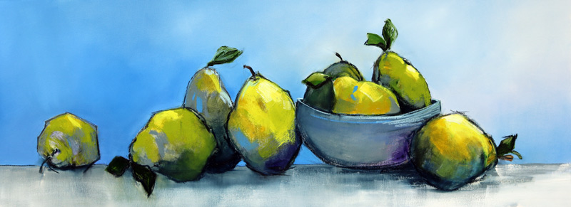Pears with Bowl - 160x60cm