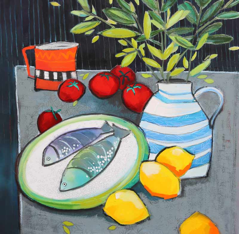 Two Fish - 76x76cm