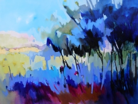 Trees in Blue 120x90cm by Sara Paxton